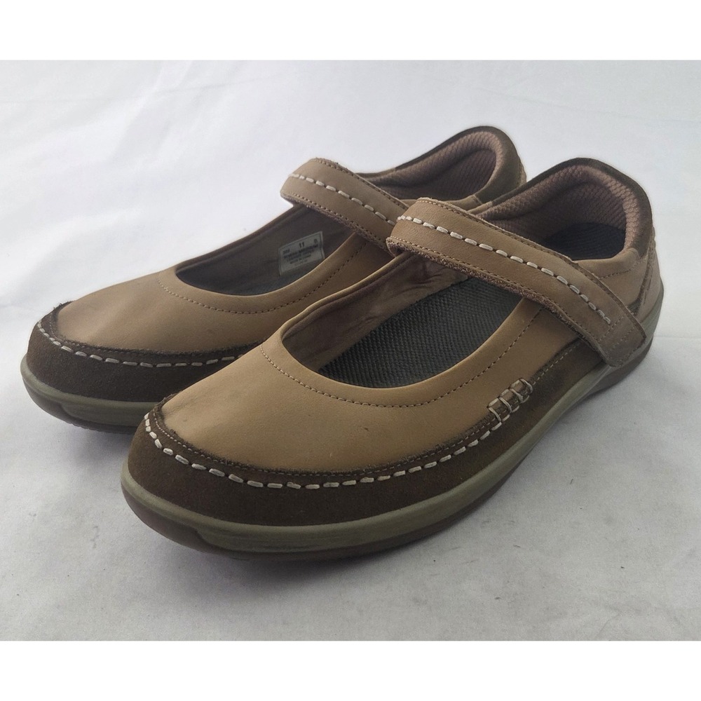 Orthofeet Mary Jane Shoes Womens‎ 11 Brown Leather Hook Loop Classic Comfort